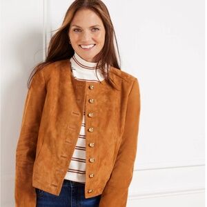 NEW Talbots Suede Cropped Jacket - Caramel Brown - Sheer Luxury!